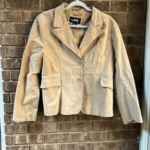 LIPS leather seude  two button blazer jacket size Large